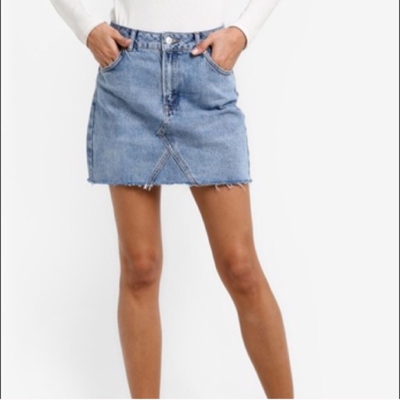 blue denim skirt topshop